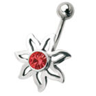 Bauchnabel Piercing mit Bl&uuml;tendesign, einem sonnigen kleinen Bl&uuml;mchen