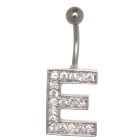 Buchstaben-Bauchnabelpiercing E mit Stahl oder Titanbanane