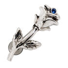 Bauchnabel Piercing mit 925 Sterling Silber Motiv gepfl&uuml;ckte Blume mit Kristall