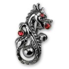 Bauchnabel Piercing mit chinesischem Drachen und 3 Kristallen