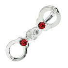 Bauchnabel K&ouml;rperschmuck Piercing - 2 Handschellen aus Sterling Silber - Kristalle