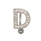 Bauchnabel Körperschmuck Piercing im ABC-Design mit Zirkonien - Buchstabe D