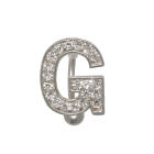 Buchstaben-Bauchnabelpiercing G mit Stahl oder Titanbanane, 1.6x6mm / 1.6x8mm / 1.6x10mm / 1.6x12mm / 1.6x14mm