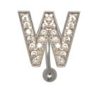 Bauchnabel K&ouml;rperschmuck Piercing im ABC-Design mit Zirkonien - Buchstabe W, 1.6x6mm / 1.6x8mm / 1.6x10mm / 1.6x12mm / 1.6x14mm
