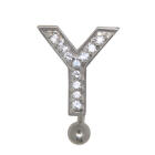 Bauchnabel K&ouml;rperschmuck Piercing im ABC-Design mit Zirkonien - Buchstabe Y, 1.6x6mm / 1.6x8mm / 1.6x10mm / 1.6x12mm / 1.6x14mm