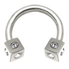 Hufeisen Piercing mit W&uuml;rfelaufs&auml;tzen