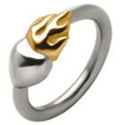 Closure Ring mit brennendes Herz Design