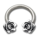 Side Hufeisen Piercing mit Rosen Motiv