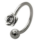 Front Circular Barbell mit Rosen Bl&uuml;ten Design in verschiedenen Gr&ouml;&szlig;en