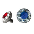 Dermal Anchor Aufsatz mit Kristallen, f&uuml;r Surface Piercing, Skin diver