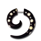 Pseudo-Piercing Spirale aus Wasserbüffelhorn, gepunktet