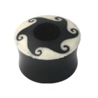 Organix ear plug made of horn with spiral star motif