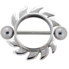 Brustwarzenpiercing aus 925 Sterling Silber mit Barbell aus Chirurgenstahl