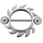 Brustwarzenpiercing aus 925 Sterling Silber mit Barbell aus Chirurgenstahl