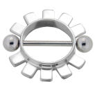 Brustwarzenschild gro&szlig;e Schwester der Kriegerprinzessin, 925 Sterling Silber mit Barbell