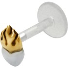 Bioplast labret burning heart, 1.2x6mm / 1.2x8mm / 1.2x10mm