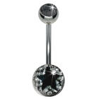 Crystallines Bauchnabel K&ouml;rperschmuck Piercing mit Sternmotiv