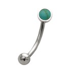 Augenbrauenpiercing mit türkisfarbenem Design