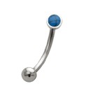 Augenbrauenpiercing mit Opaldesign, dunkelblau