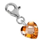 Pendant zirconia heart, 10mm, champagne