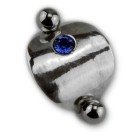 Piercing gebogen Bauchnabel Chirurgenstahl Stab - everyday-Schild 925 Sterling Silber