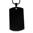 Anhänger aus 316L Stahl, PVD-beschichtet und geschwärzt, Erkennungsmarke 50x29mm