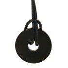 Pendant disc stainless steel, diameter 29mm - black on one side