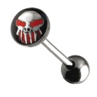 316L steel barbell dumbbell SKULL attachment, 1.6x16mm