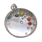Anhänger 925 Sterling Silber - Kreis mit Perlen