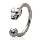 Front Circular Barbell mit Tigerkopf Design in verschiedenen Gr&ouml;&szlig;en