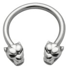 Side horseshoe piercing with tiger motif