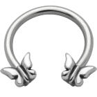 Side Hufeisen Piercing mit Schmetterling Motiv