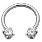 Side Hufeisen Piercing mit Swarovski Kristall