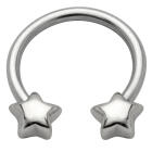 Side Hufeisen Piercing mit Sternen Motiv