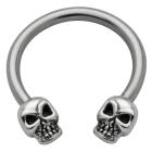 Side Hufeisen Piercing mit Totenkopf Motiv