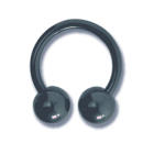 Schwarzes Hufeisen Piercing mit Kugeln 1.2 bis 1.6mm