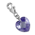 Anhänger Zirkonie Herz, 10mm, lavendel