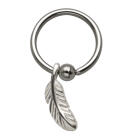 Kugelhalsband aus 316L BCR-Chirurgenstahl, 1,2 x 10 mm, mit h&auml;ngender Feder