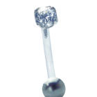Bauchnabel Piercing mit PTFE-Stab, 1.6x12mm Kristall klar