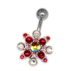 Bauchnabel Piercing mit Swarovski Cabouchon Steinen, Power-Stern