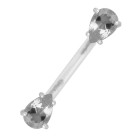 Genital piercing (Christina) Bioflex barbell dumbbell 1.6x14mm, crystals