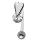 Intimpiercing (Christina) Bioflex Stab 1.6x12mm, Herz mit Kristall