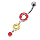 Bauchnabel Piercing mit emailliertem Design, 70er