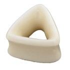 Triangular ear plug made of water buffalo bone, white