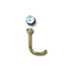 18k gold nose stud with crystal