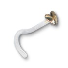 Nasenstecker aus Bioplast mit Motiv aus 18 Karat Gold – kleine Herzen
