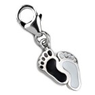 Pendant black and white footprints