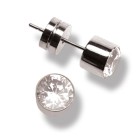 Ear studs with round zirconia