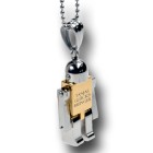 Pendant robot small made of 316l stainless steel with individual engraving