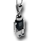 Pendant robot small made of stainless steel with individual engraving